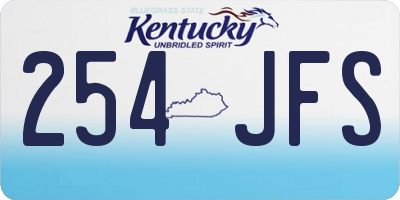 KY license plate 254JFS