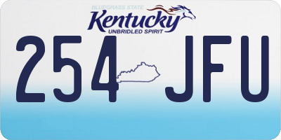 KY license plate 254JFU