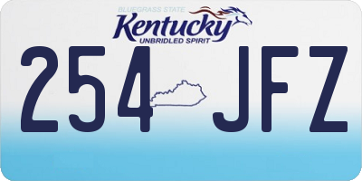 KY license plate 254JFZ