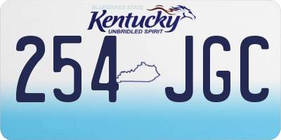 KY license plate 254JGC