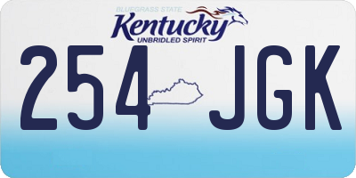 KY license plate 254JGK