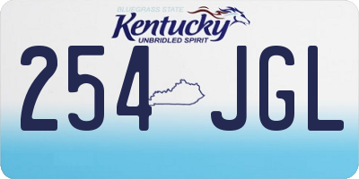 KY license plate 254JGL