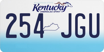 KY license plate 254JGU