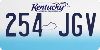 KY license plate 254JGV