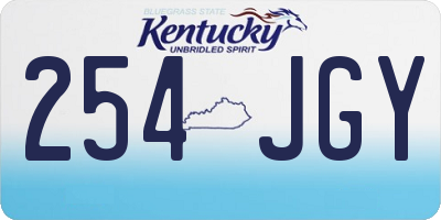 KY license plate 254JGY