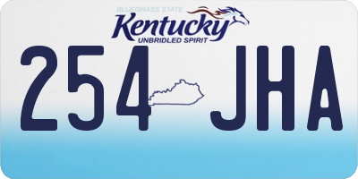 KY license plate 254JHA