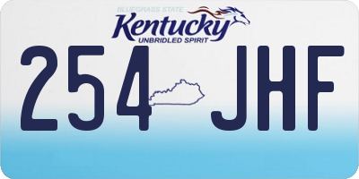 KY license plate 254JHF