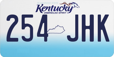 KY license plate 254JHK
