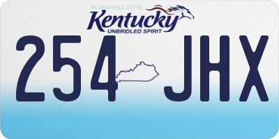 KY license plate 254JHX