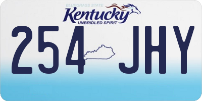 KY license plate 254JHY