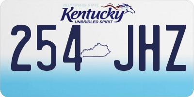 KY license plate 254JHZ