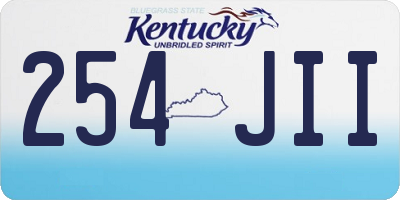 KY license plate 254JII