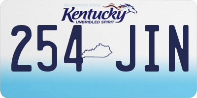 KY license plate 254JIN
