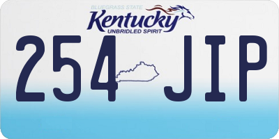 KY license plate 254JIP