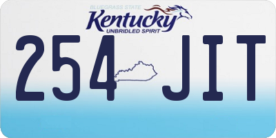KY license plate 254JIT