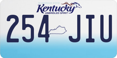 KY license plate 254JIU