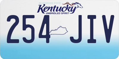 KY license plate 254JIV