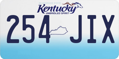 KY license plate 254JIX