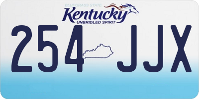KY license plate 254JJX