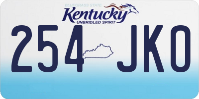 KY license plate 254JKO