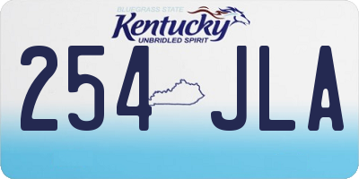 KY license plate 254JLA