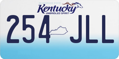 KY license plate 254JLL