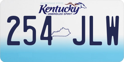 KY license plate 254JLW