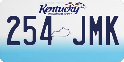 KY license plate 254JMK