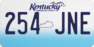 KY license plate 254JNE