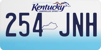 KY license plate 254JNH