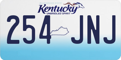 KY license plate 254JNJ