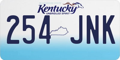 KY license plate 254JNK
