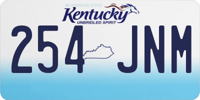 KY license plate 254JNM
