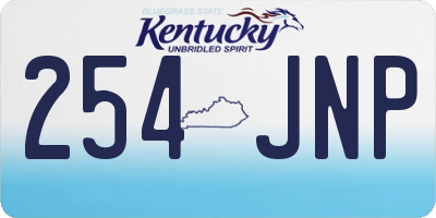 KY license plate 254JNP