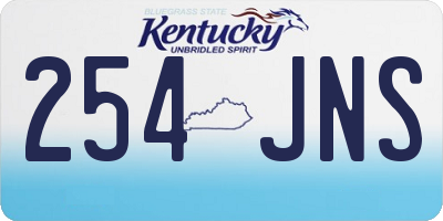 KY license plate 254JNS