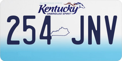 KY license plate 254JNV