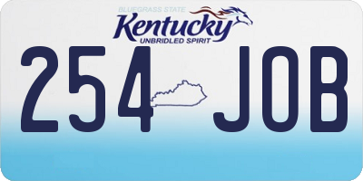 KY license plate 254JOB
