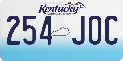 KY license plate 254JOC