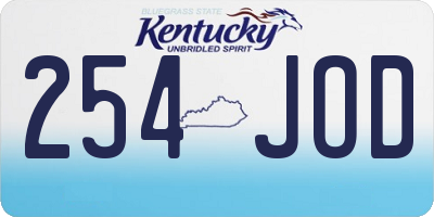 KY license plate 254JOD
