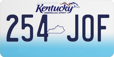 KY license plate 254JOF