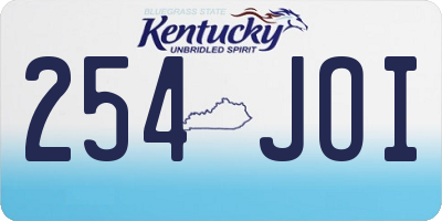 KY license plate 254JOI