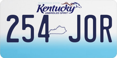 KY license plate 254JOR