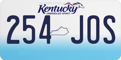 KY license plate 254JOS