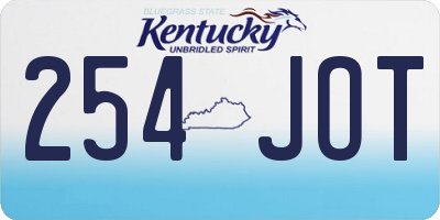 KY license plate 254JOT