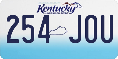 KY license plate 254JOU