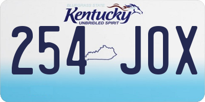 KY license plate 254JOX