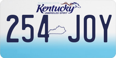 KY license plate 254JOY