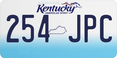 KY license plate 254JPC