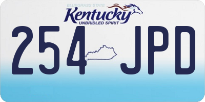 KY license plate 254JPD