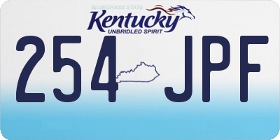 KY license plate 254JPF